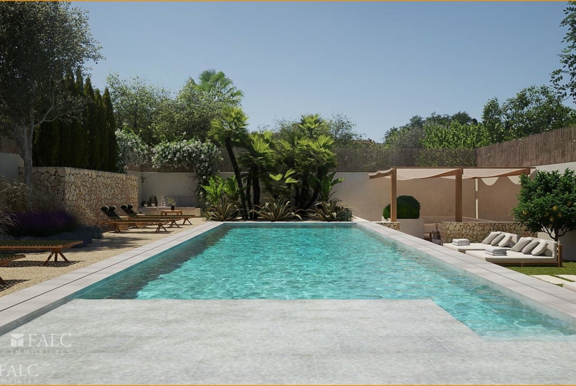Pool mit Garten/piscina con jardín/pool with garden